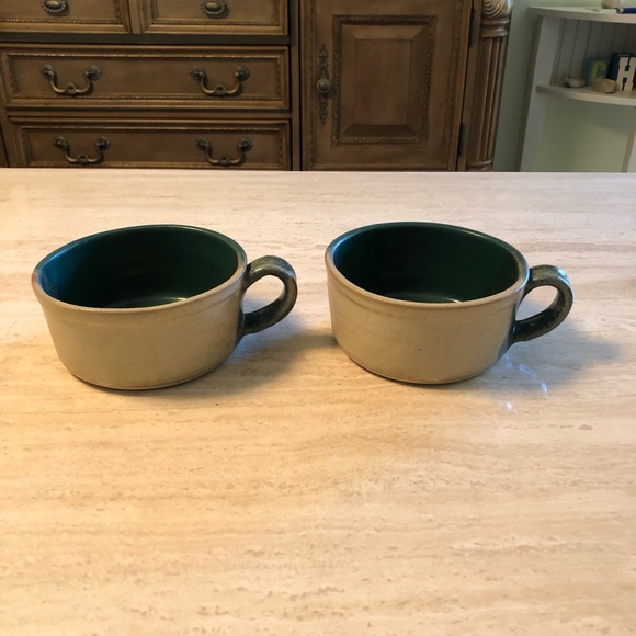NWOT Handmade Pottery Soup Bowl With Handle- Set of 2 - Picture 2 of 9